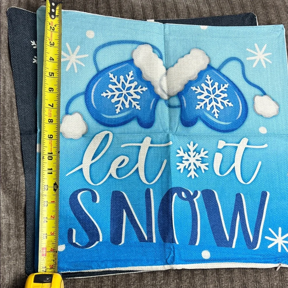 Winter Holiday Let It Snow Decorative Pillowcase 15x15